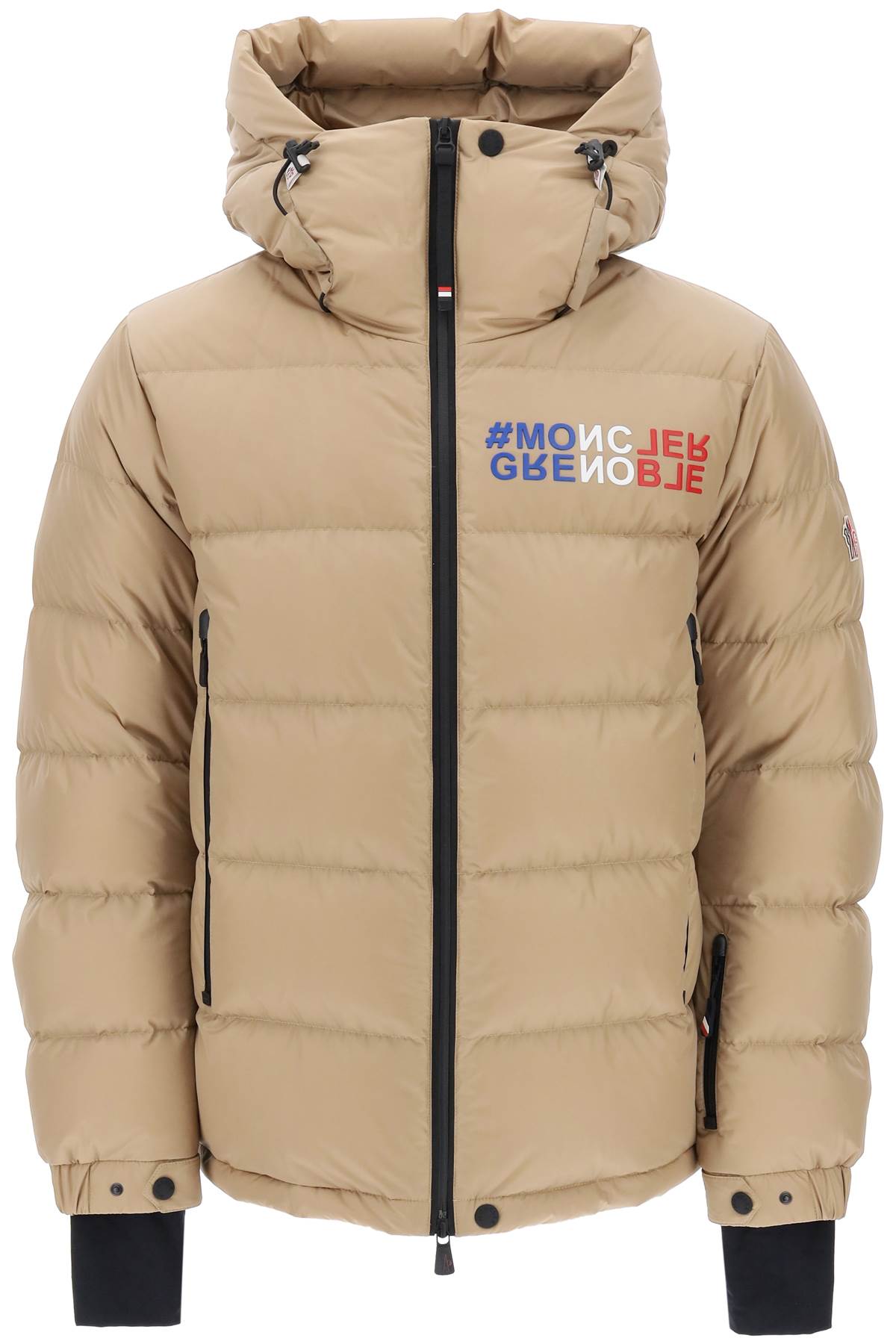 MONCLER GRENOBLE Men's Beige Short Down Jacket for Skiing