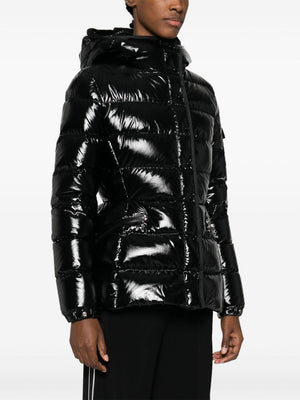 MONCLER Glossy Black Short Down Jacket for Women