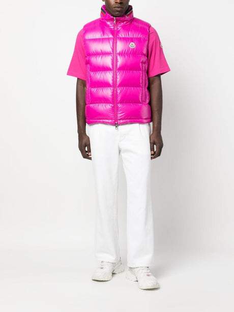 MONCLER FW23 Men's Pink Vest for Fashionable Layering