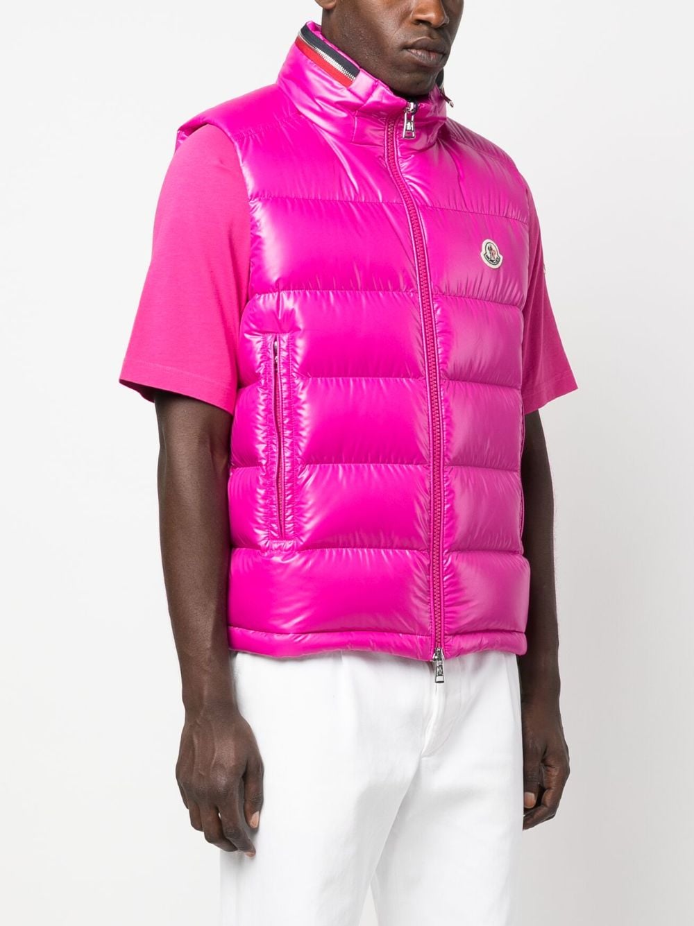 MONCLER FW23 Men's Pink Vest for Fashionable Layering