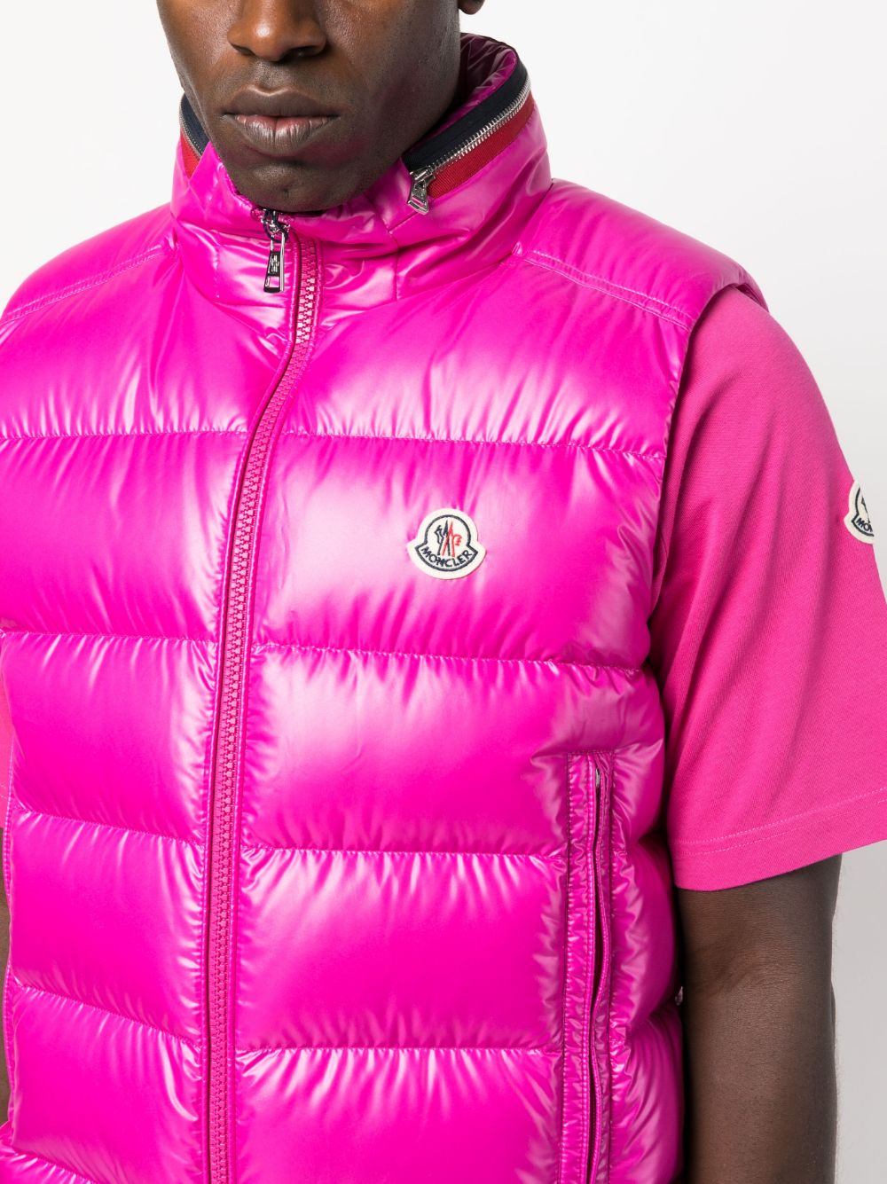 MONCLER FW23 Men's Pink Vest for Fashionable Layering