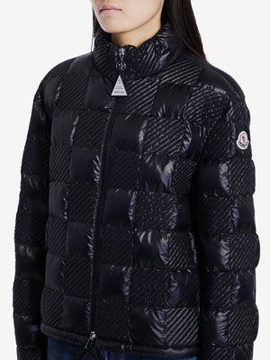 MONCLER Elegant Short Down Jacket with Logo Accent