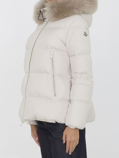 MONCLER Women's Mini Down Jacket with Detachable Shearling Collar