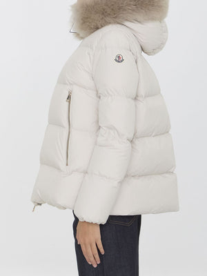 MONCLER Women's Mini Down Jacket with Detachable Shearling Collar