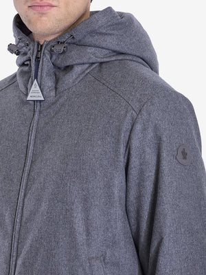 MONCLER Short Down Jacket for Men - Grey Cashmere Mini Style