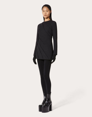 Black Draped Short Dress - FW22