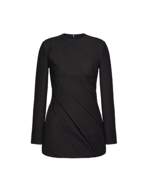 Black Draped Short Dress - FW22