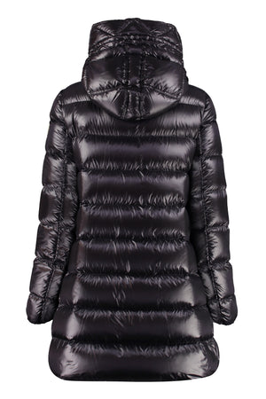 MONCLER Elegant Long Down Jacket with Hood