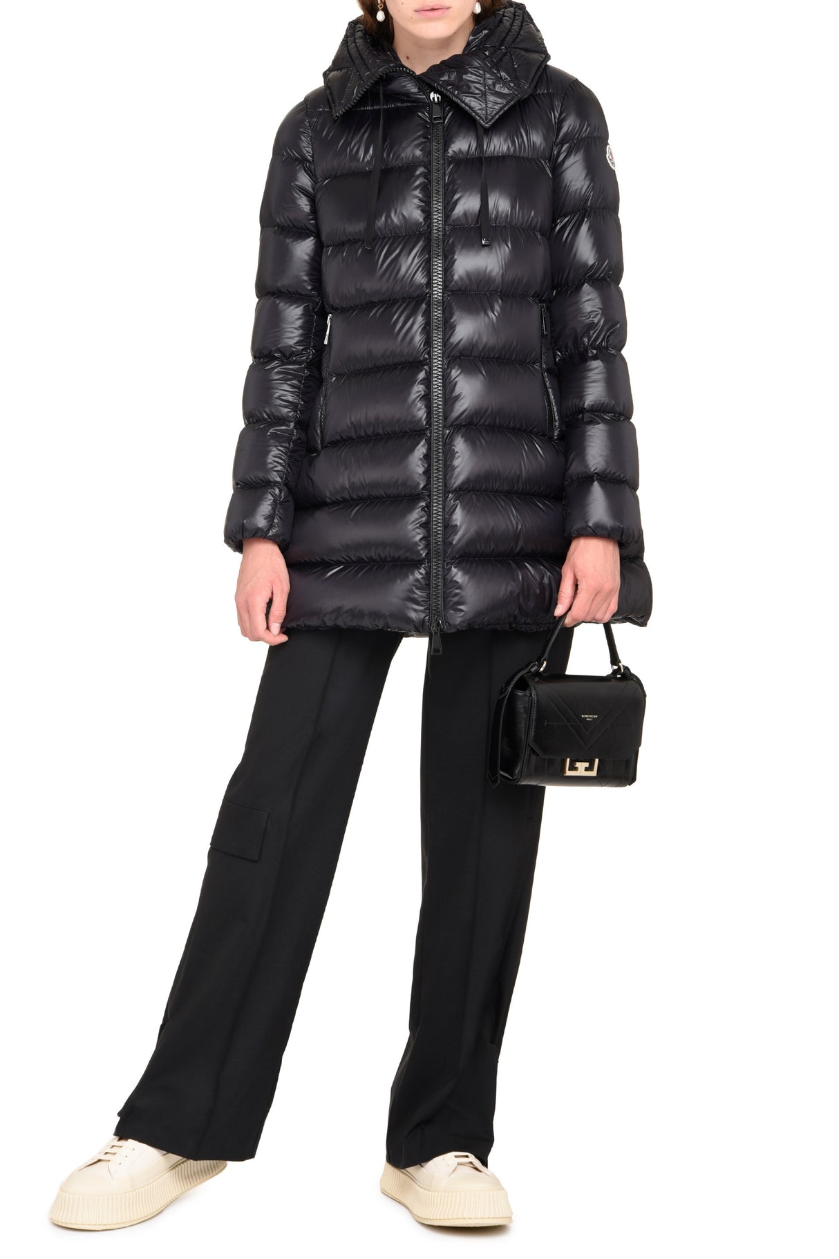 MONCLER Elegant Long Down Jacket with Hood