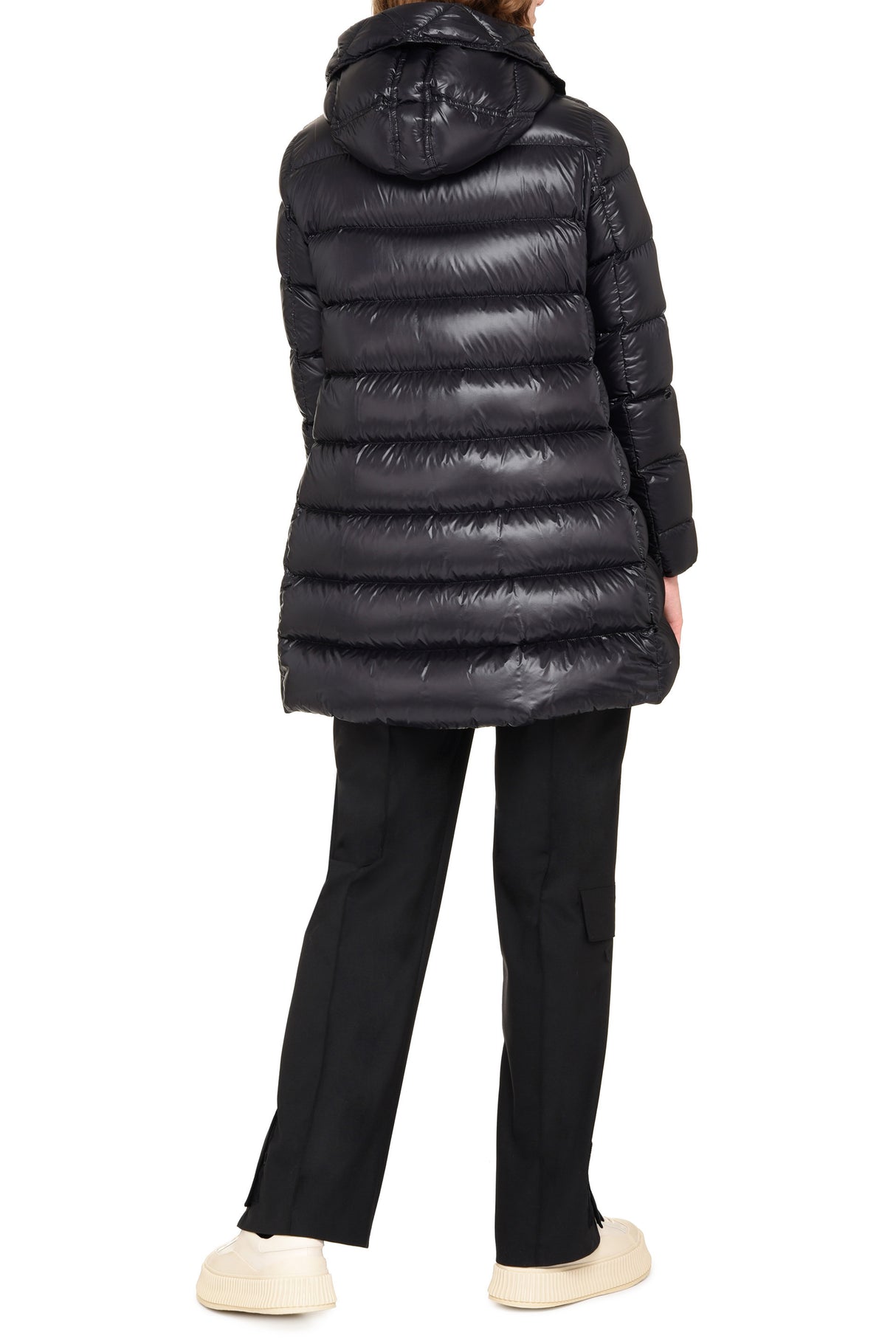 MONCLER Elegant Long Down Jacket with Hood