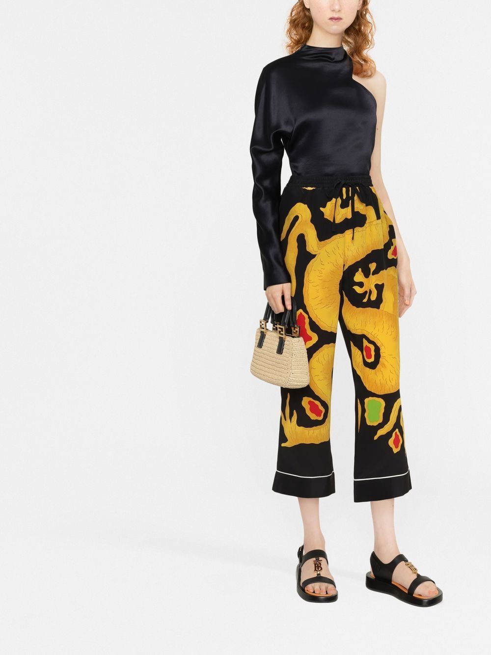 Feminine Chinese-style silk pants for FW22