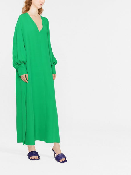 VALENTINO Pure Green Silk Dress for FW22
