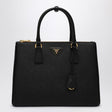 PRADA Spacious Black Saffiano Leather Handbag