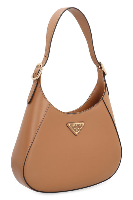 PRADA Elegant Saddle Brown Leather Mini Shoulder Bag - 26x17 cm