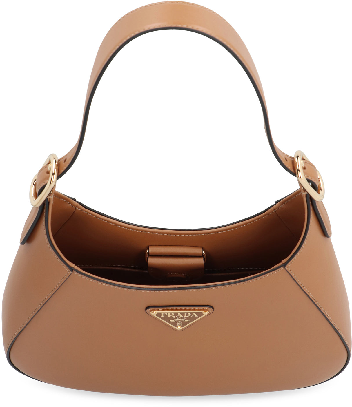 PRADA Elegant Saddle Brown Leather Mini Shoulder Bag - 26x17 cm