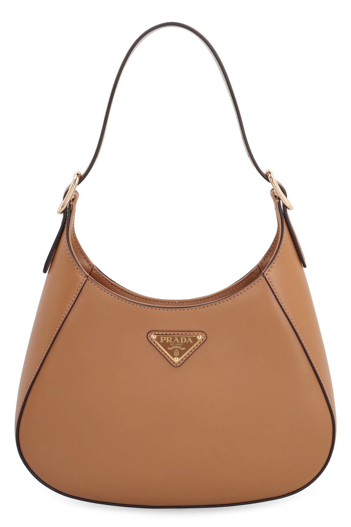 PRADA Elegant Saddle Brown Leather Mini Shoulder Bag - 26x17 cm