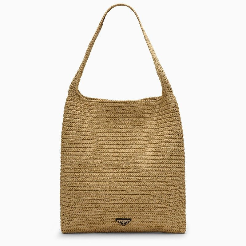 PRADA Beige Raffia Tote Handbag