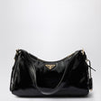 PRADA Medium Shoulder Handbag in Black Naplak Leather