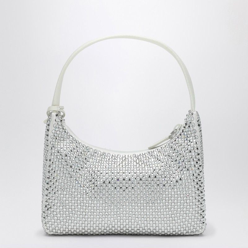 PRADA Mini Crystal-Embellished White Handbag