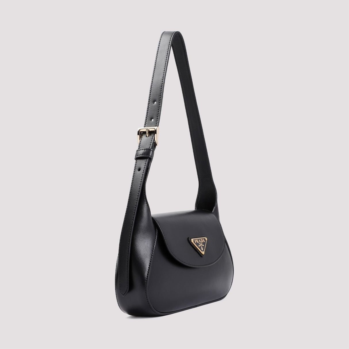 PRADA Black Leather Shoulder Handbag for Women - FW24 Collection