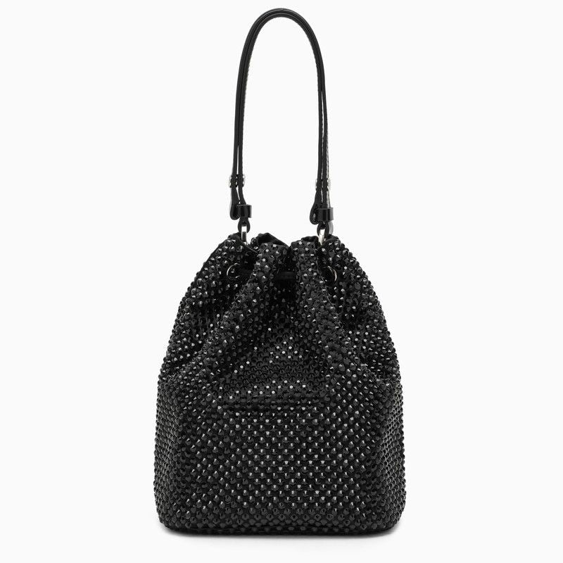 PRADA Mini Satin Bucket Handbag with Crystal Details