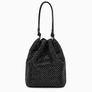 PRADA Mini Satin Bucket Handbag with Crystal Details