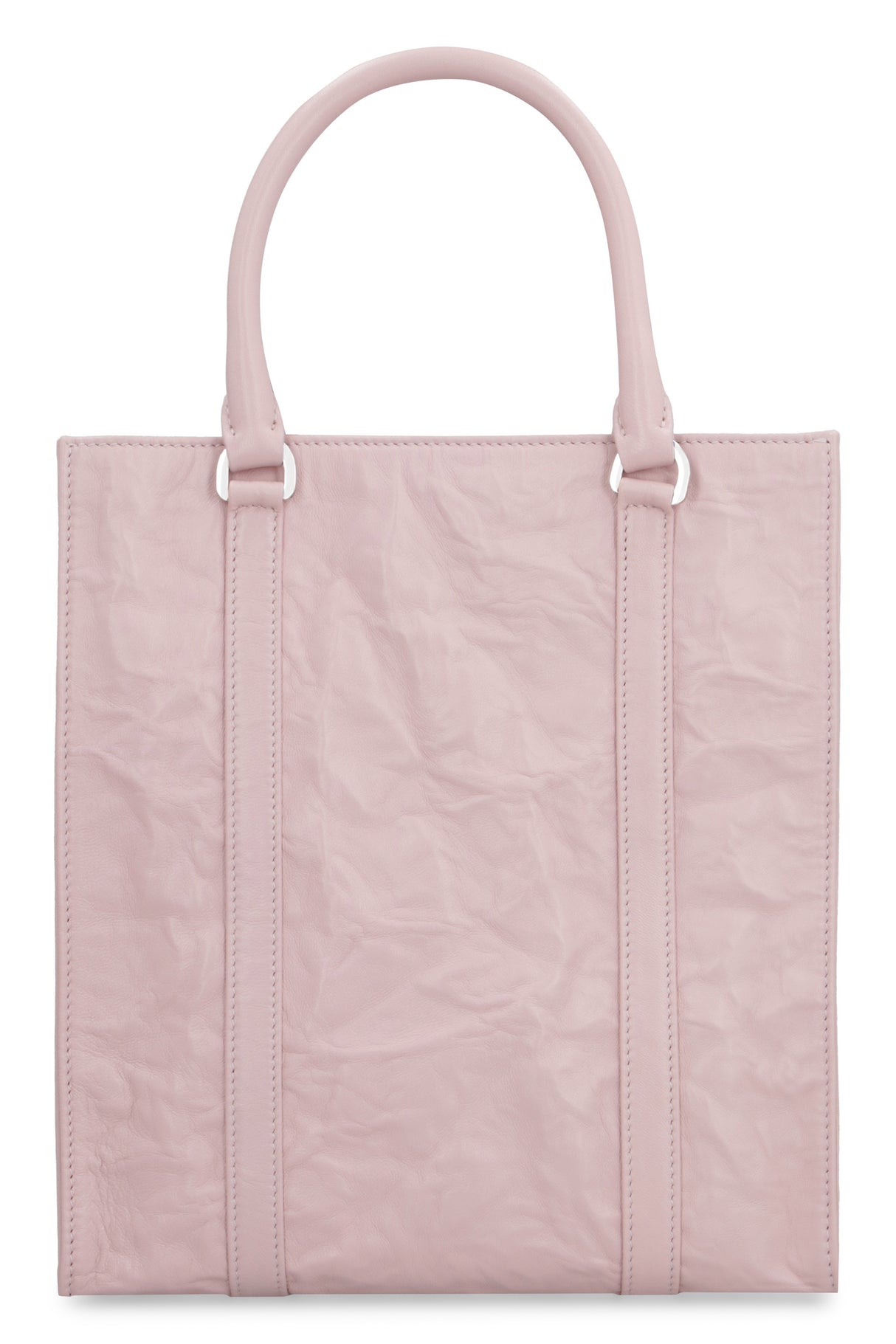 PRADA Pink Wrinkled Leather Tote Handbag for Women