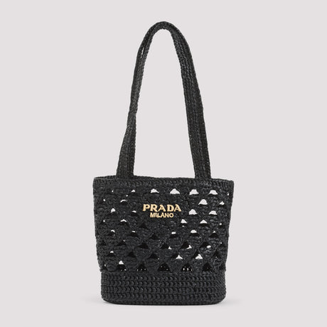 PRADA Mini Crochet Shoulder Handbag - Elegant Black Design