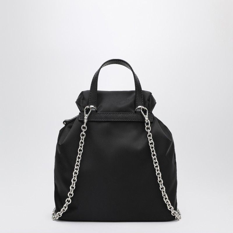 PRADA Mini Black Recycled Nylon Backpack with Logo