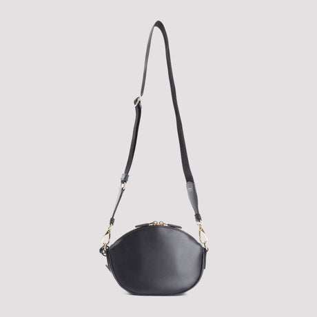 PRADA Black Leather Bandoliera Shoulder Bag for Women - FW24