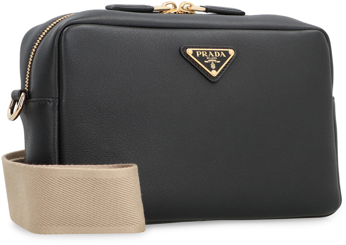 PRADA Elegant Leather Crossbody Bag, Medium