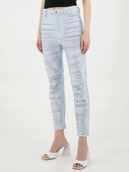 ALEXANDER WANG Light-Blue Mesh Fringe Pants for Women