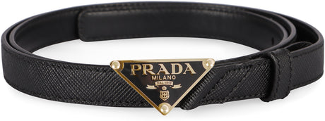 PRADA Luxury Leather Belt with Metal Buckle