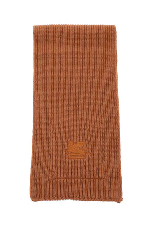 ETRO Ribbed Wool Scarf for Women - Brown