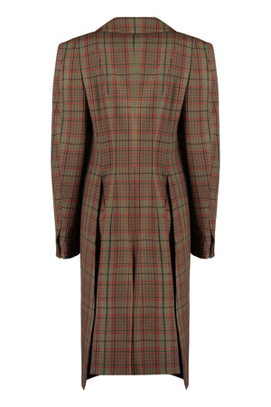 VIVIENNE WESTWOOD Wool Long Jacket with Check Motif for Women