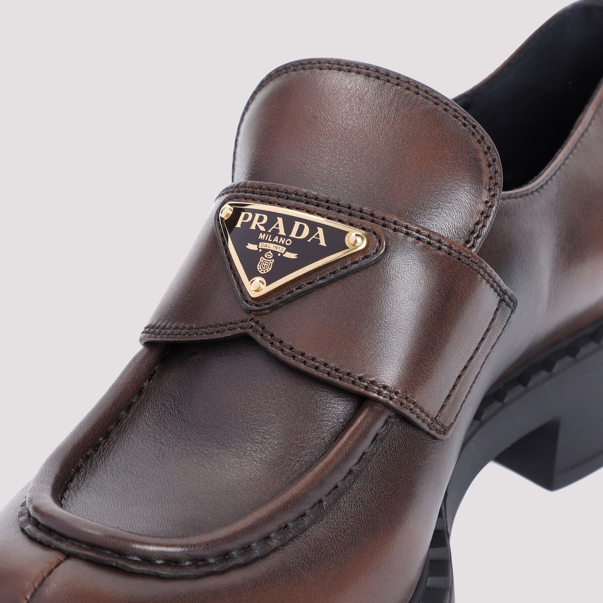 PRADA Elegant Calfskin Leather Loafers