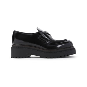 PRADA Elegant Black Leather Loafers