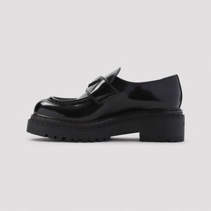 PRADA Elegant Black Leather Loafers