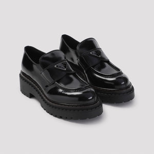 PRADA Elegant Black Leather Loafers