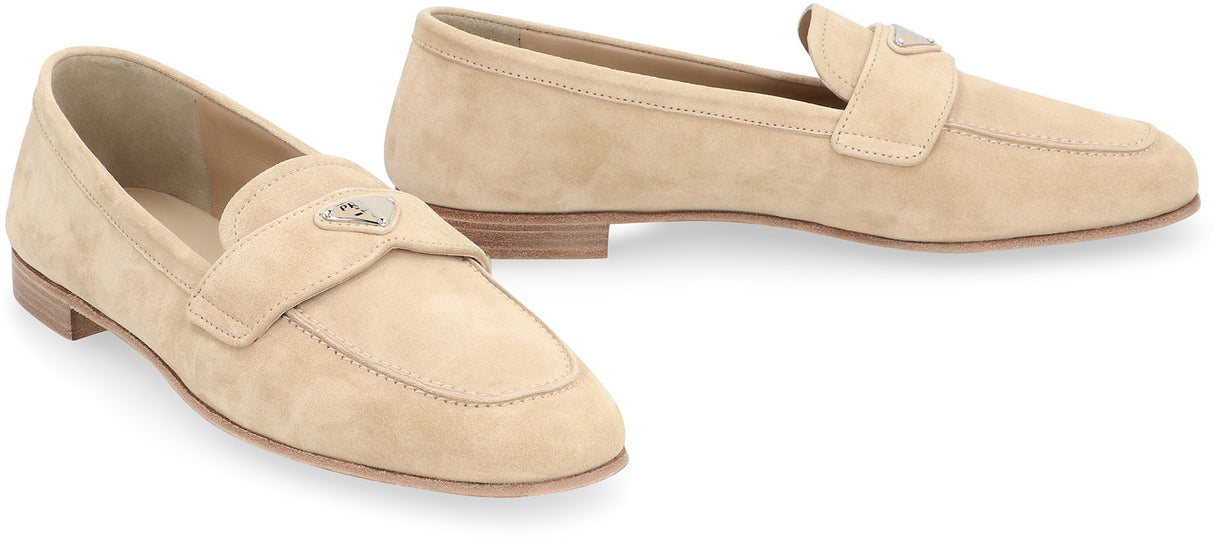 PRADA Chic Ecru Suede Loafers