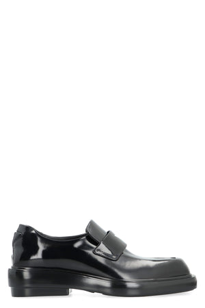 PRADA Men's Black Leather Loafers for SS24 Collection