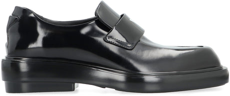 PRADA Men's Black Leather Loafers for SS24 Collection