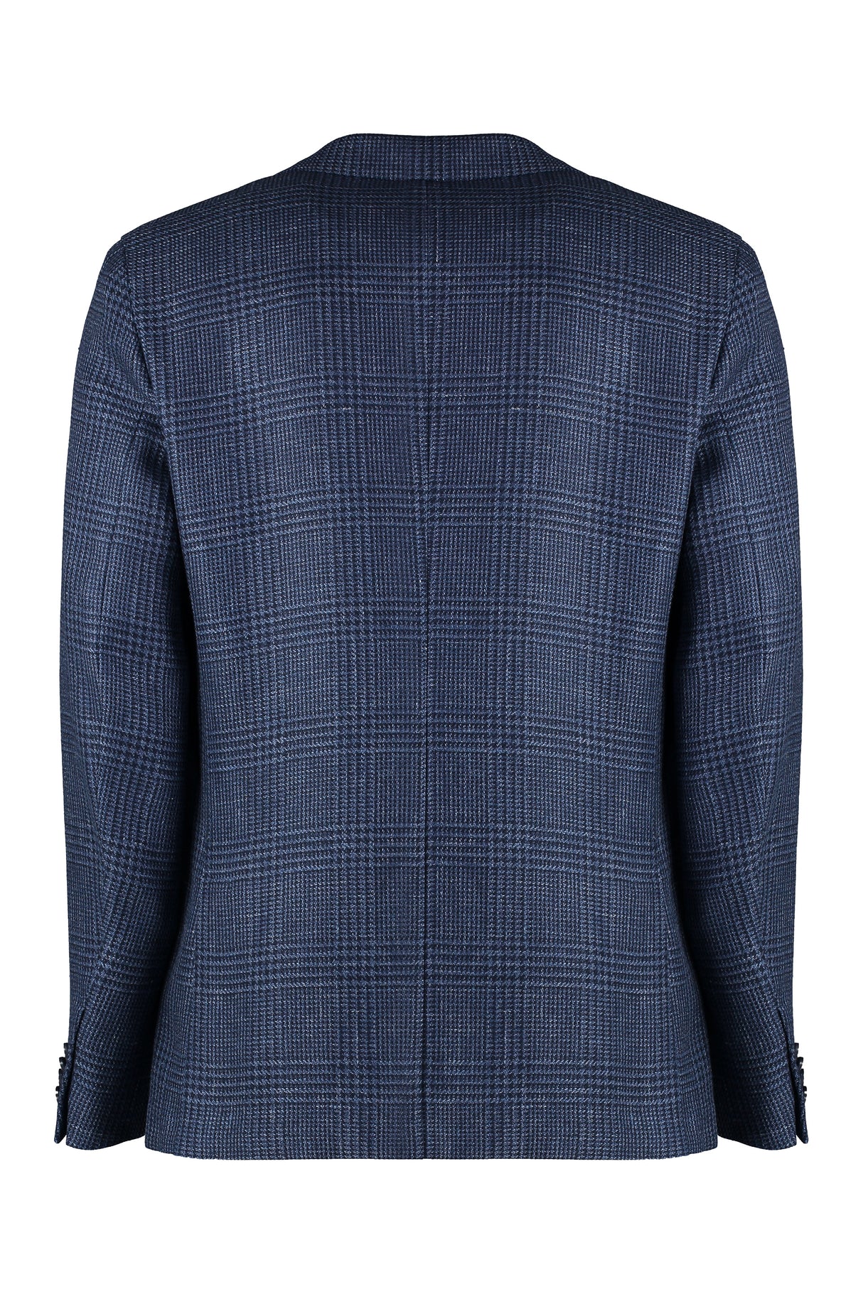 ZEGNA Navy Prince of Wales Check Blazer for Men