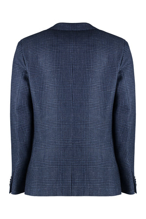 Men's Blue Prince of Wales Check Blazer for SS24
