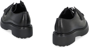 PRADA Women's Black Leather Lace-Up Shoes - FW23 Collection