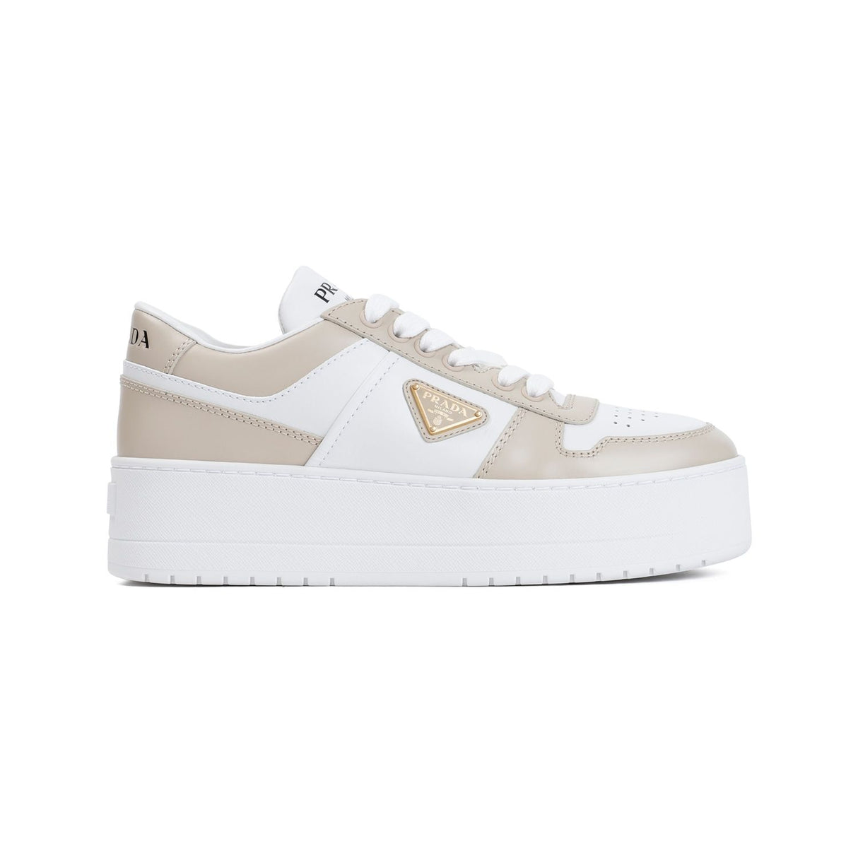 PRADA Elegant White Lace-Up Sneakers