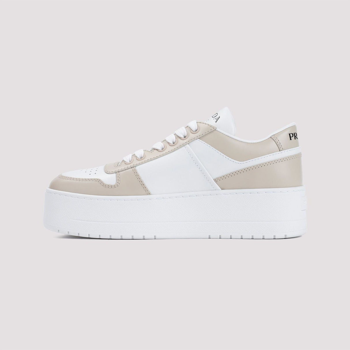 PRADA Elegant White Lace-Up Sneakers