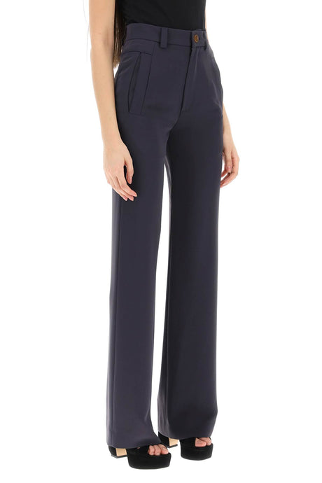 VIVIENNE WESTWOOD Blue Light Cady Trousers for Women - Full-Length Bootcut Pants for SS23