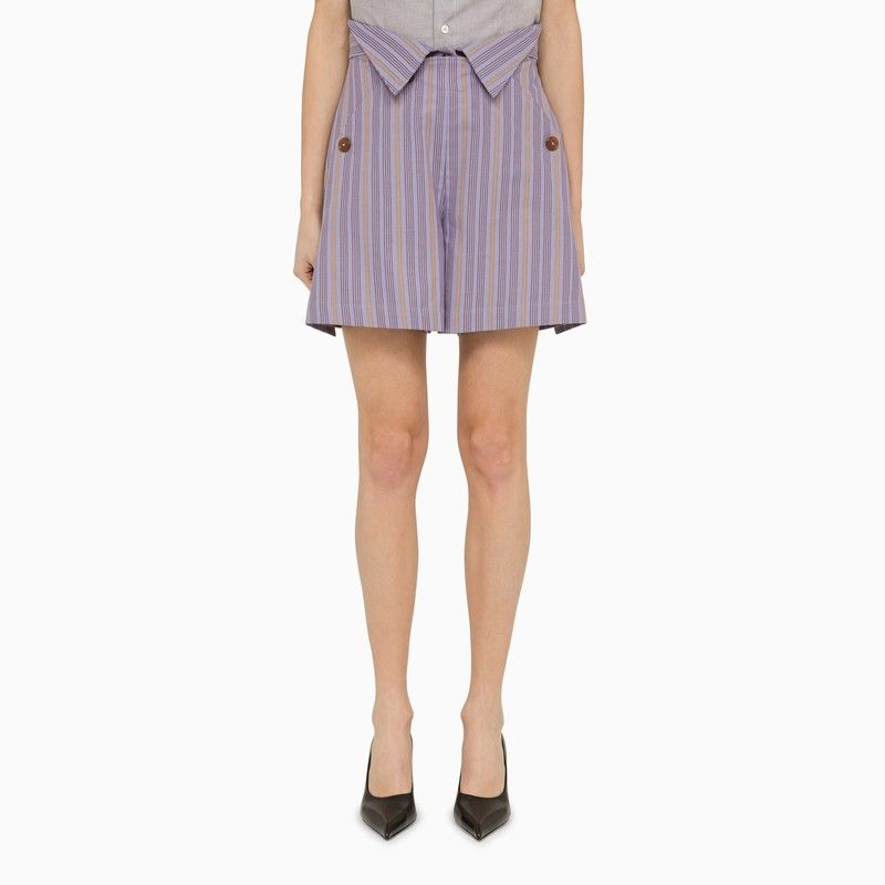 VIVIENNE WESTWOOD Lilac Striped Cotton Shorts for Women