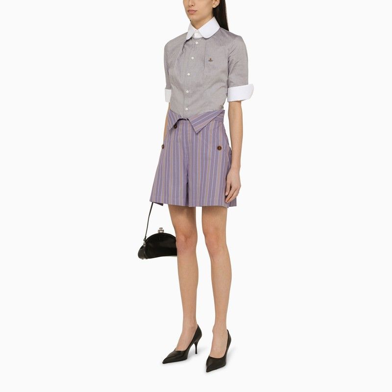 VIVIENNE WESTWOOD Lilac Striped Cotton Shorts for Women